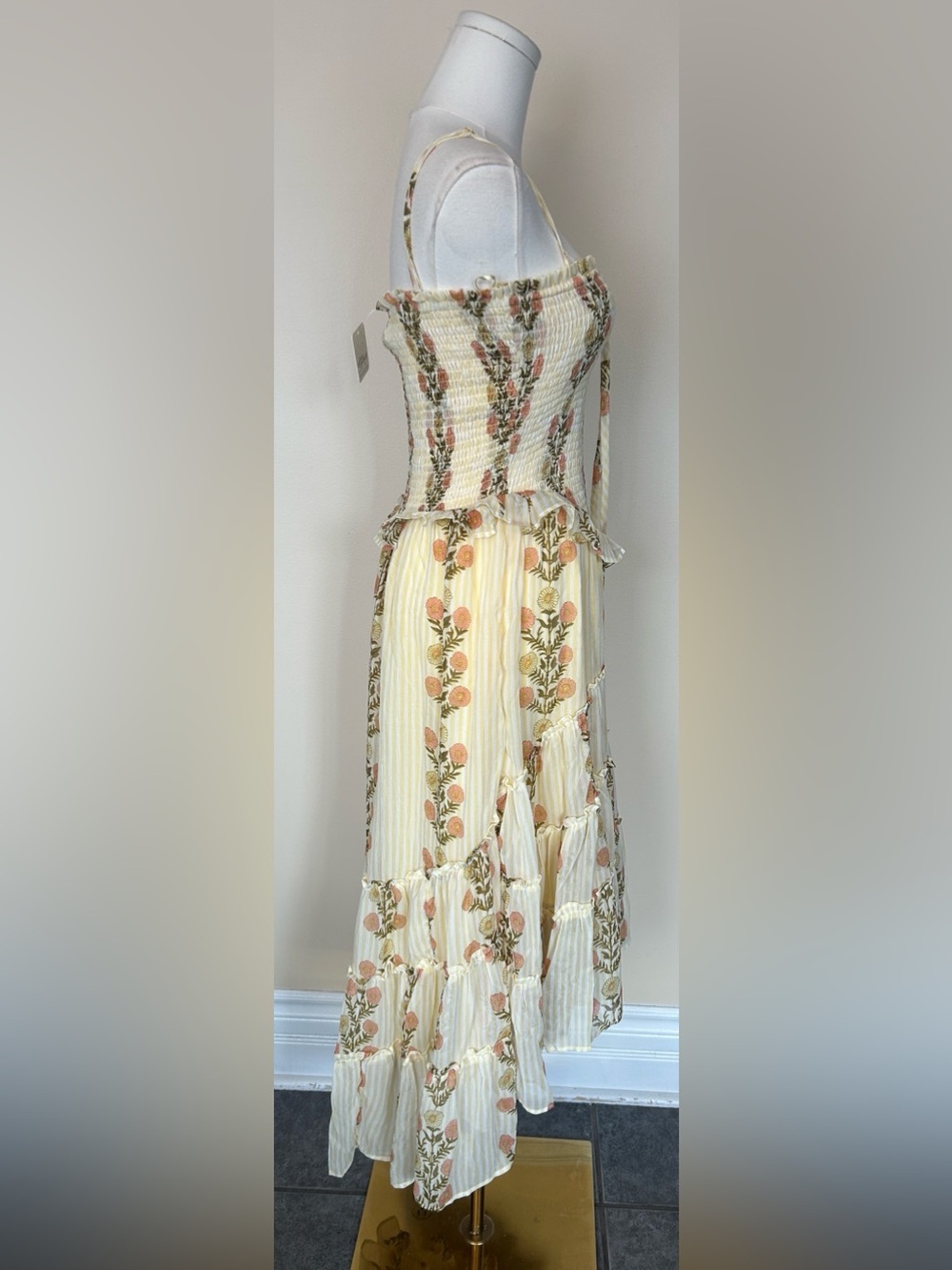 FREE PEOPLE Alejandra Midi Dress/Cloud  Combo size small - Picture 9 of 10